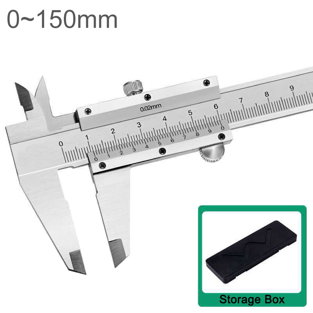 0150mm 0.02mm Stainless Steel Vernier Caliper Metal Measuring Tool