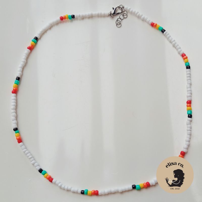 Male Beaded Pattern Bob Marley Inspired Necklace Bohemian Simple Chic Fashion Necklace for Men