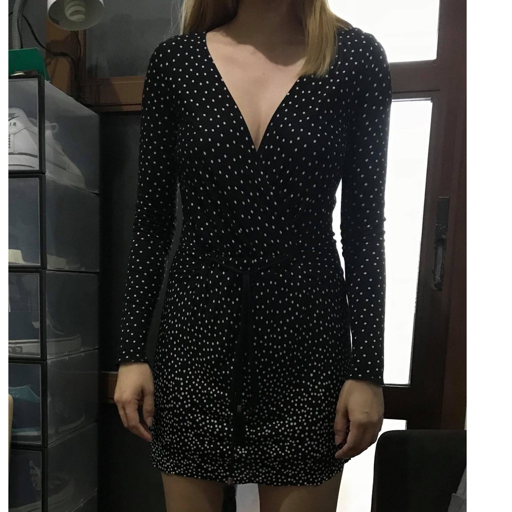 mango black polka dot dress