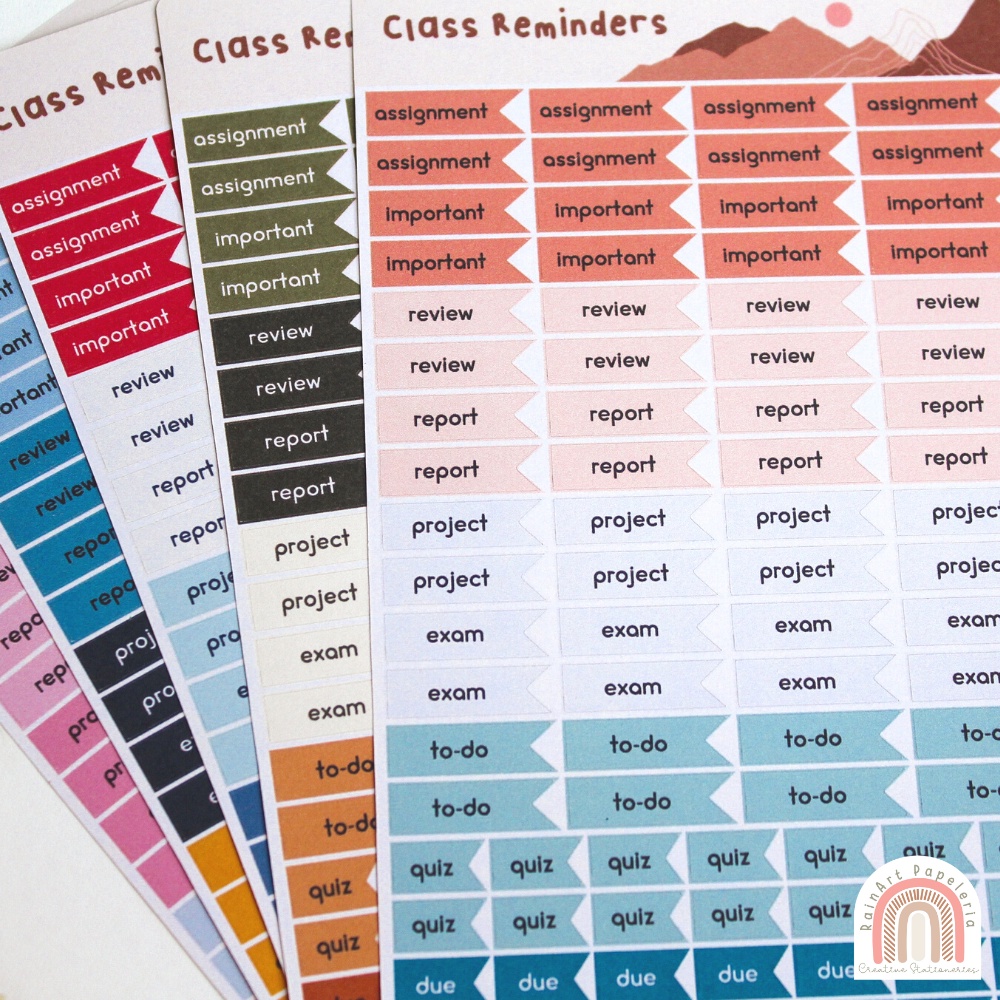 Class Reminders Sticker Sheet Planner Sticker Journal Sticker