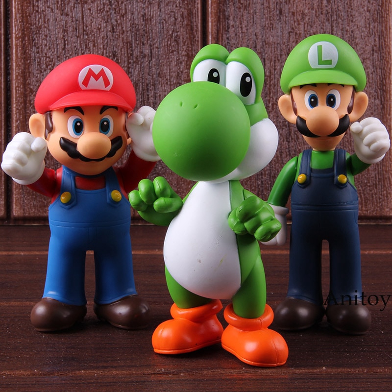 Nintendo Super Mario Large Figure Collection Pack Luigi Yoshi Koopa ...