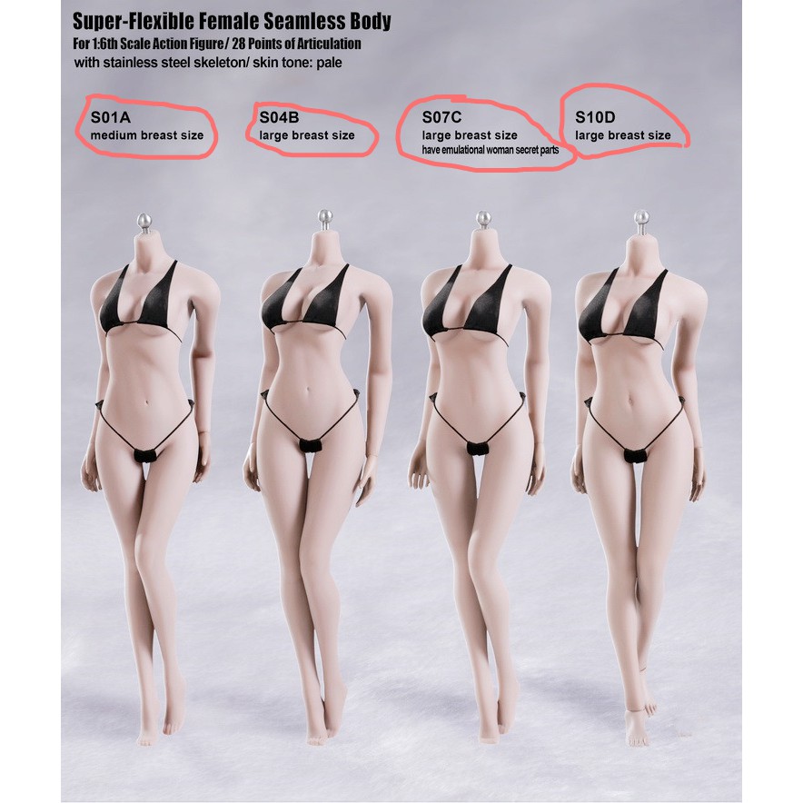 TBLeague Phicen 1/6 Female Body Fair-complexion S01A/S04B ...