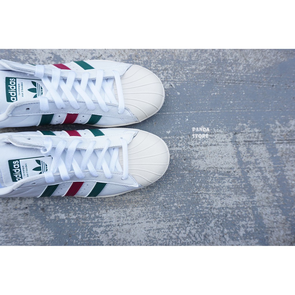 adidas superstar white green red