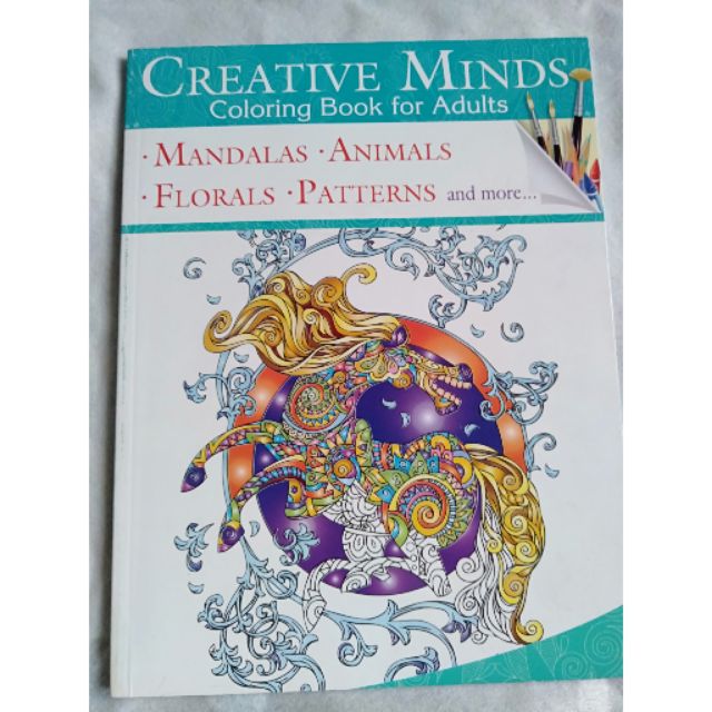 Download Creative Minds Coloring Book For Adults 9 Mandalas Animals Florals Patterns And More Shopee Philippines