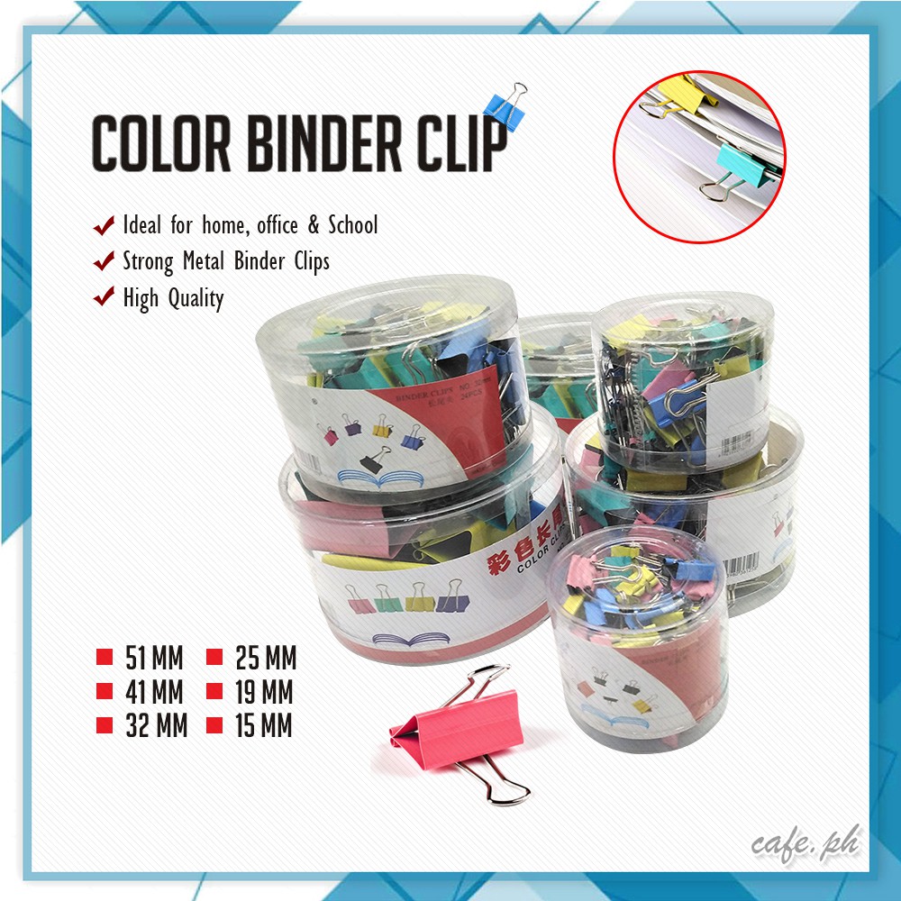 24pcs Cute Colorful Metal Binder Clips File Paper Clip Office Supplies 19mm JKU