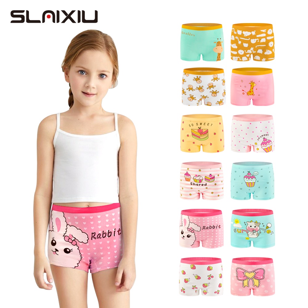 SLAIXIU 4 Pcs/Lot 311 Yrs Girls underwear Children Underwear Cotton