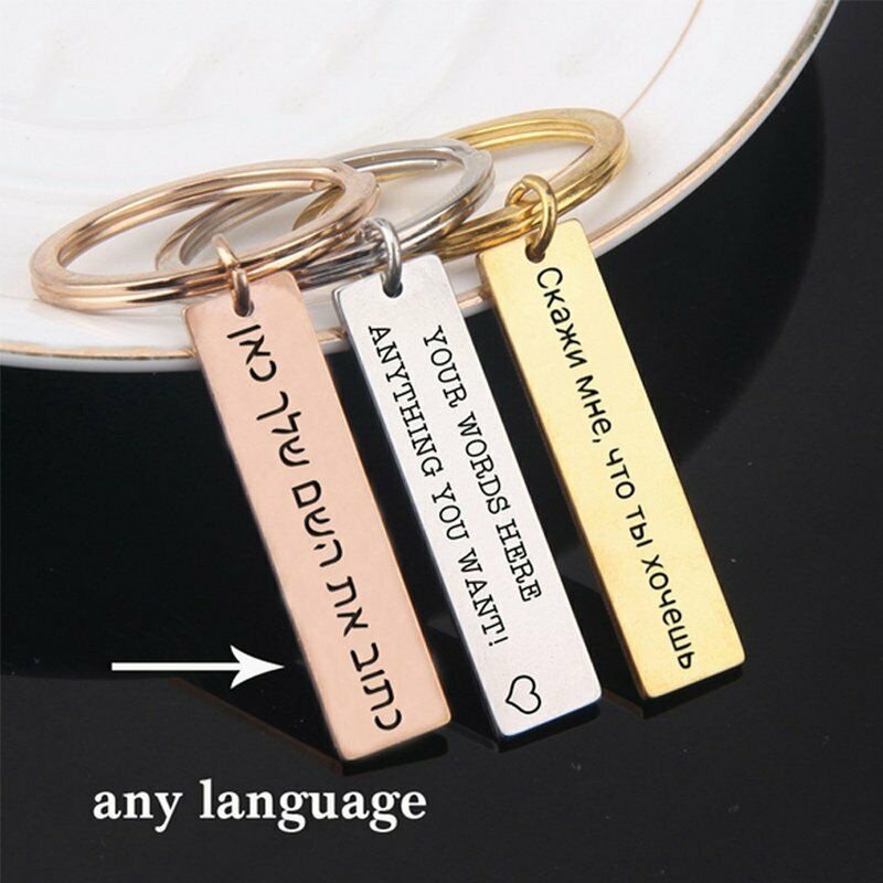 Stainless Steel DIY Keychains Personalized Engraved Custom Keyrings Jewelry Gift 