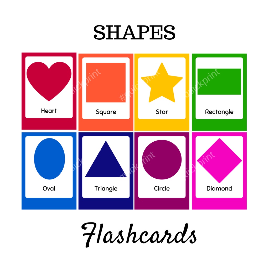 SHAPES Flashcard Laminated Learning Material for kids 2x3 size
