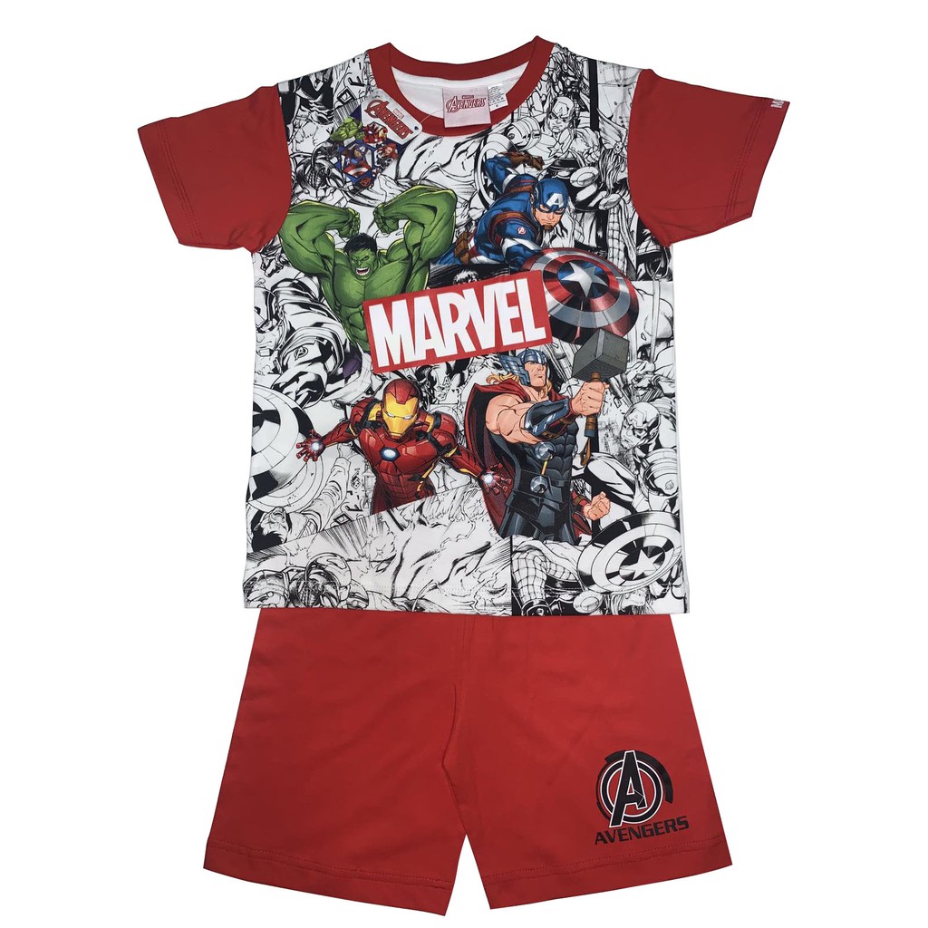 Disney Marvel Avengers Over The Comics Boys T-Shirt And Shorts Set ...