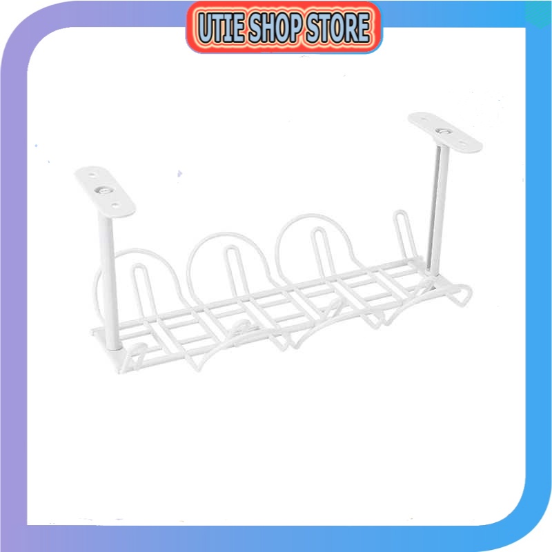 Uss HOURONG Under Desk Hanging Rack ABS Under Table Storage Rack
