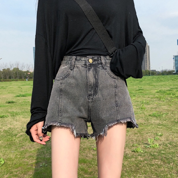 gray denim shorts womens