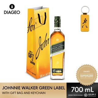 Johnnie Walker Green Label Blended Scotch Whisky 700ml With Gift Bag And Keychain