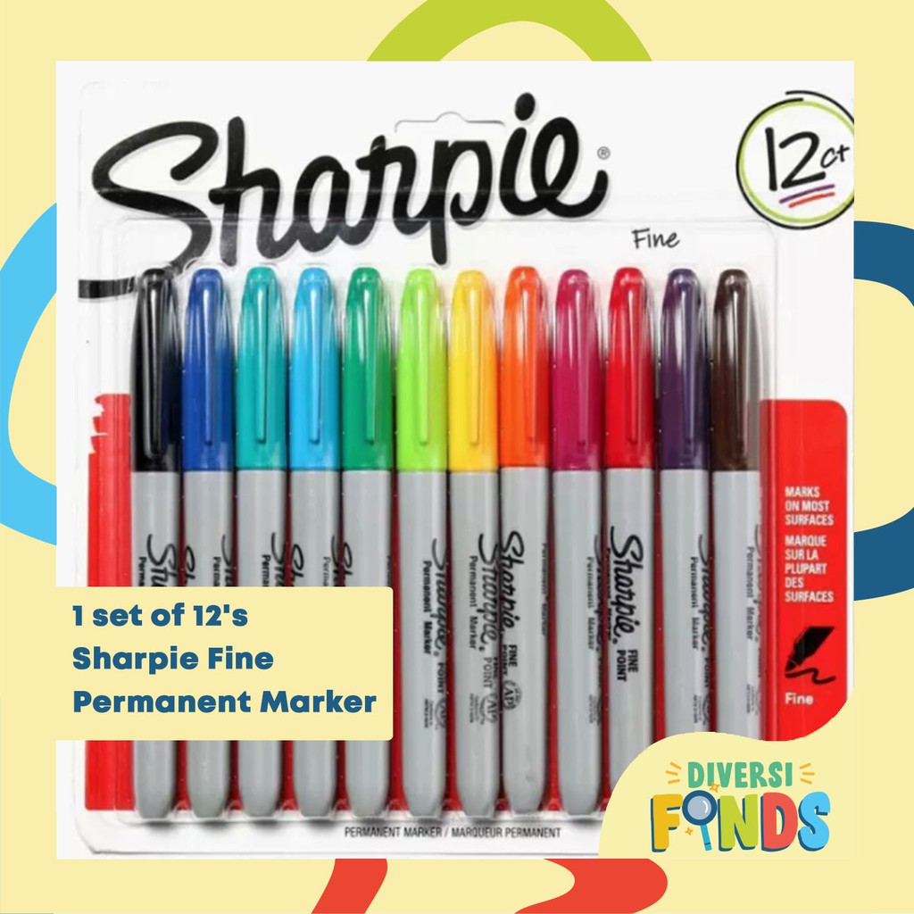Sharpie Marker Set of 12's Fine Point in Assorted Colors Shopee