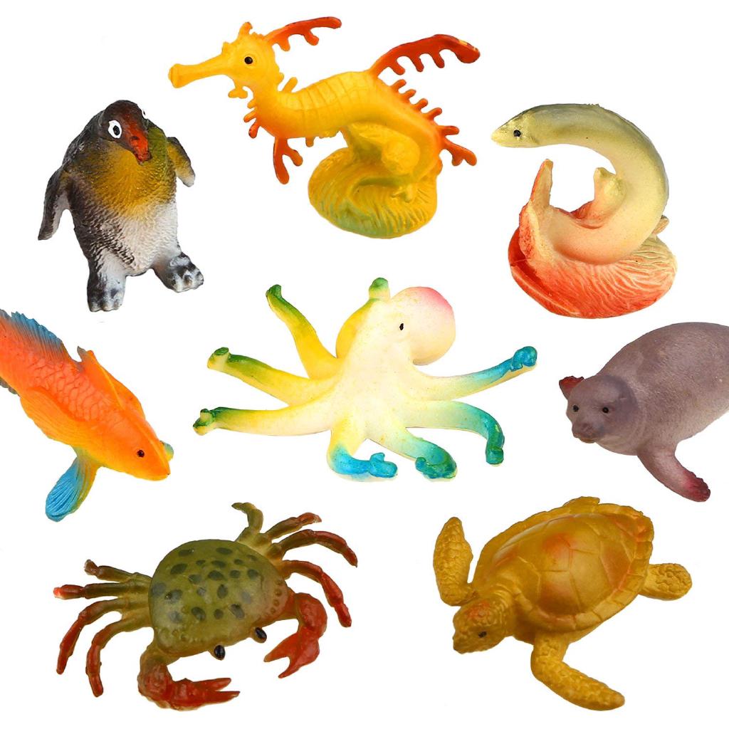 24pcs Ocean Sea Plastic Animal Toy Set The Sea Life Figure Bath Toy for