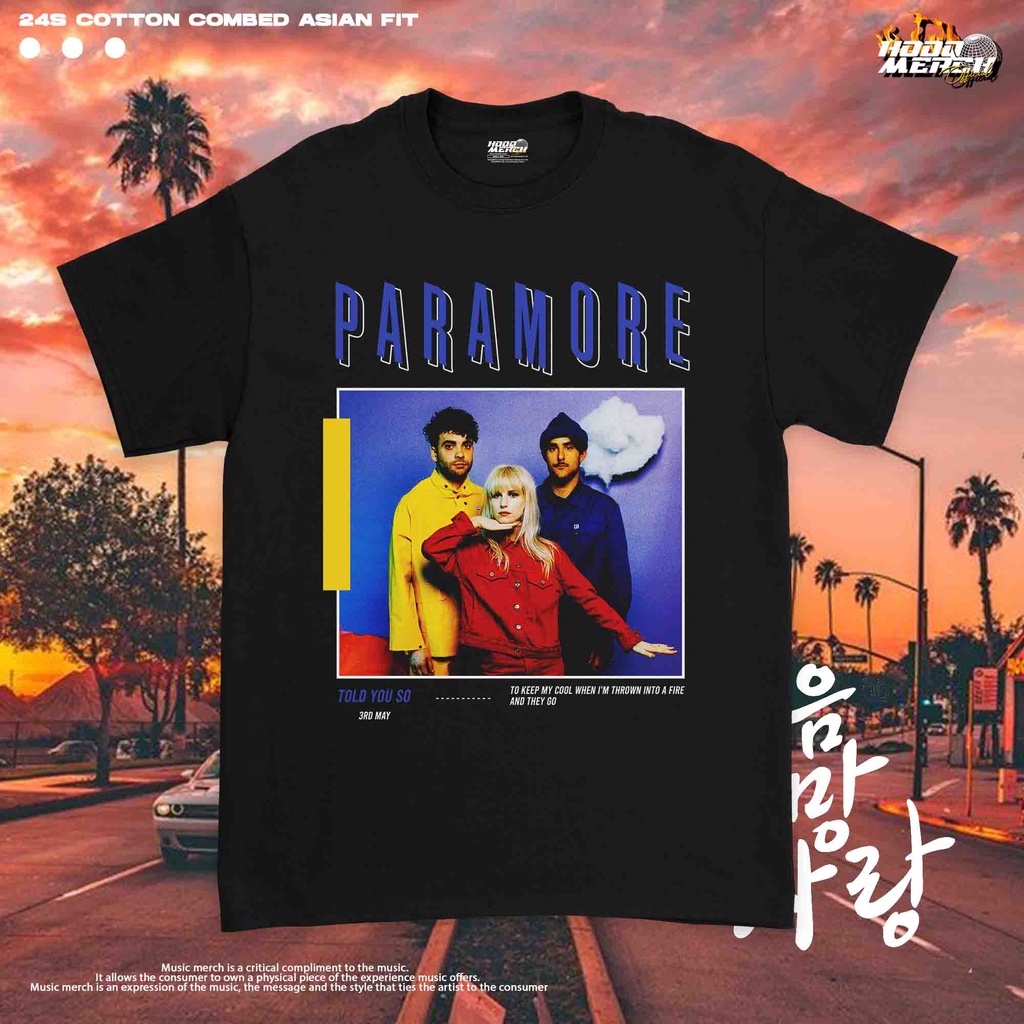 Paramore Digital Screen Printing Short Sleeve Cotton Combed 24s T Shirt S-XL for Unisex