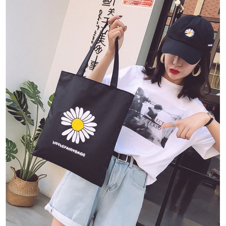 20 Designs Tote Bag Korean New Fashion Canvas Black Canvas Shoulder Bag