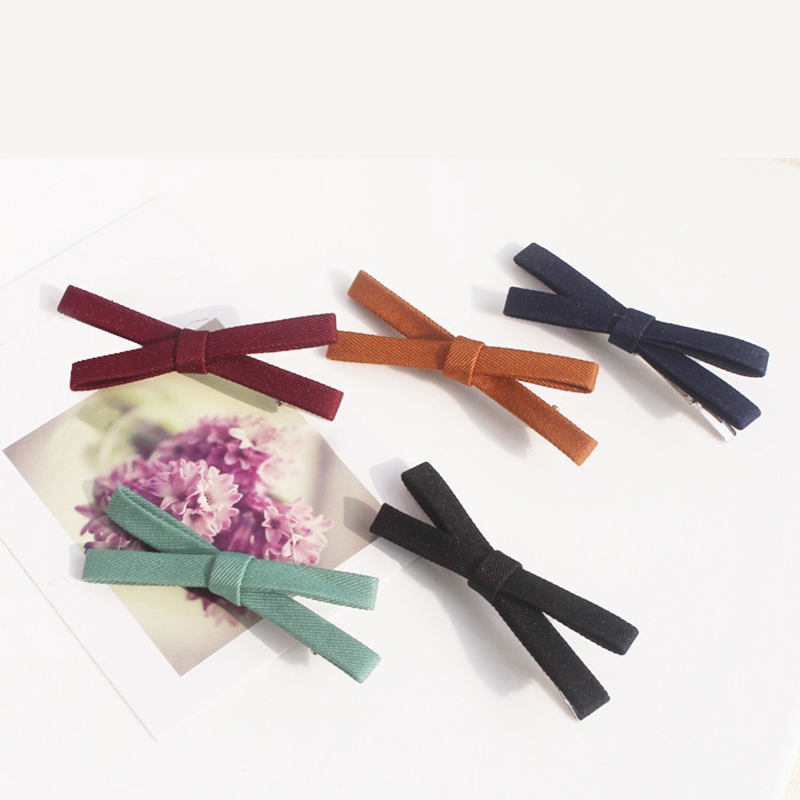 1pcs Women Girls Fashion Vintage Bow Solid Barrettes Big Bowknot