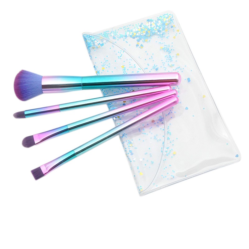 colorful makeup brushes