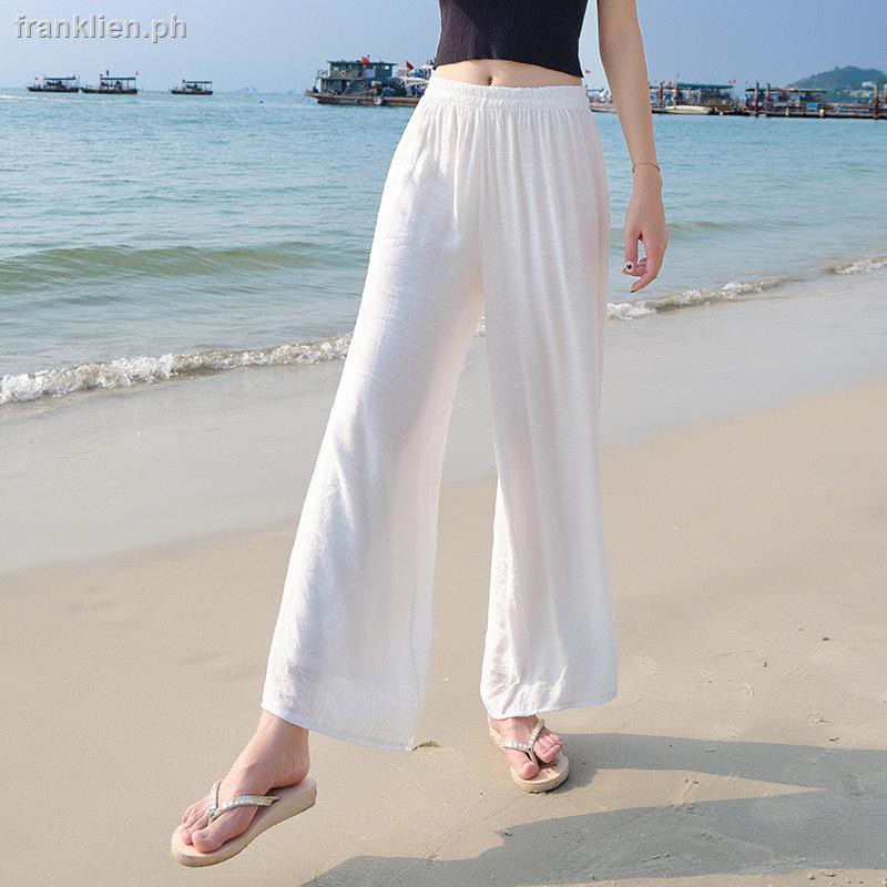 beach trousers white