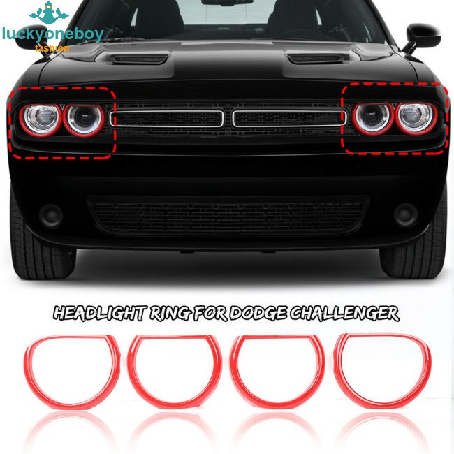 Kit For Dodge Challenger Accessories Headlight Cover Bezels Front Red Trim Shopee Philippines