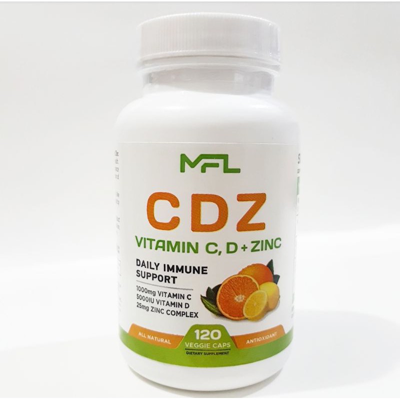 Vitamin C, D3, Zinc 120 Capsules Immune System Booster Defense