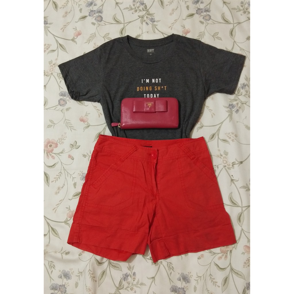 h&m red shorts