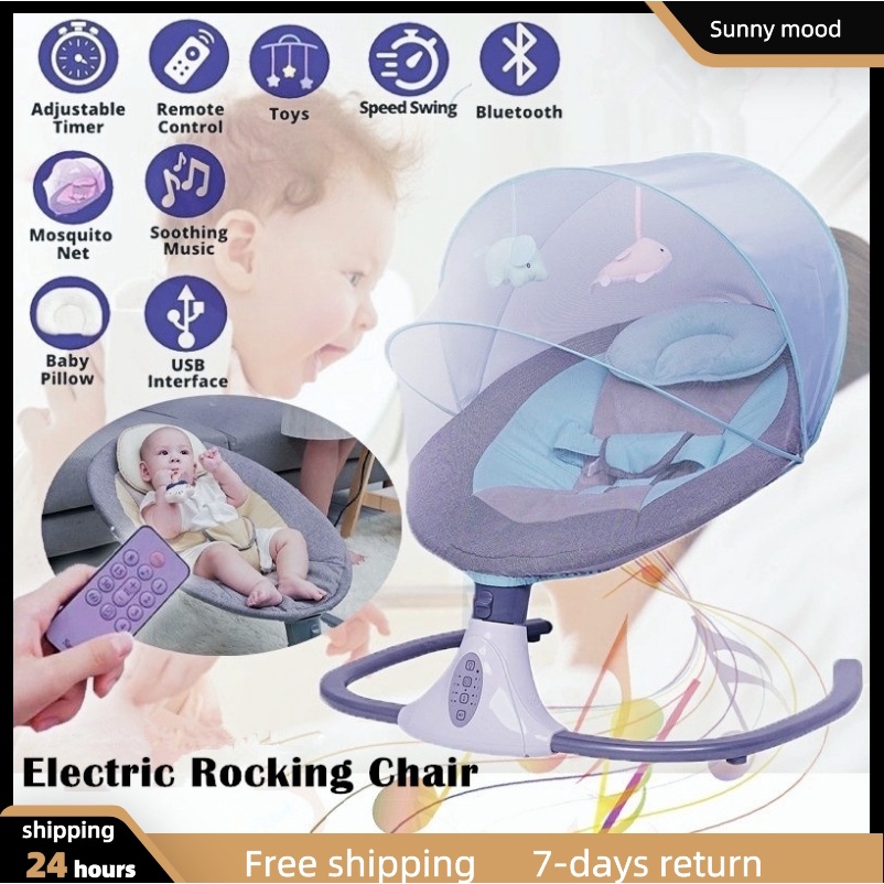 Smart Electric Baby Rocking Chair Swing with Mosquito Net Stereotype