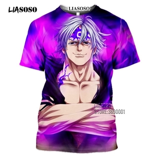  LIASOSO Anime The Seven Deadly Sins Men's T-shirt Japanese Meliodas Hawk Escanor Estarossa 3D Print #1