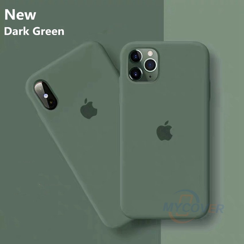 New Dark Green Case For Iphone 11 Pro Max X Xr Xs Liquid Silicone Original Soft Apple Shell Shopee Philippines