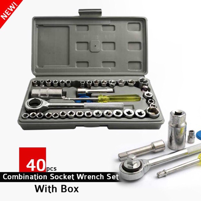 40 pcs Combination Socket Wrench Set Shopee Philippines