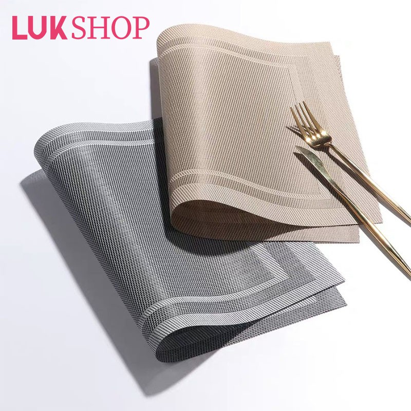 LUK Heat Resistant Material European Modern Style Woven Vinyl Placemat