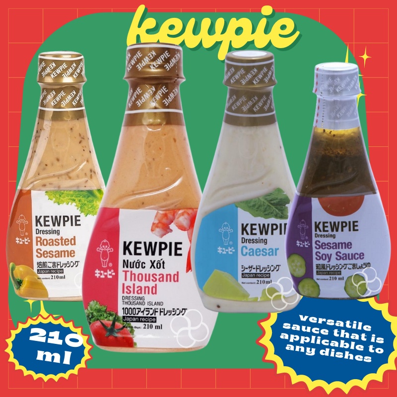 Kewpie Salad Dressing Roasted Sesame Dressing 500mL with Free Thousand Island Dressing 210mL