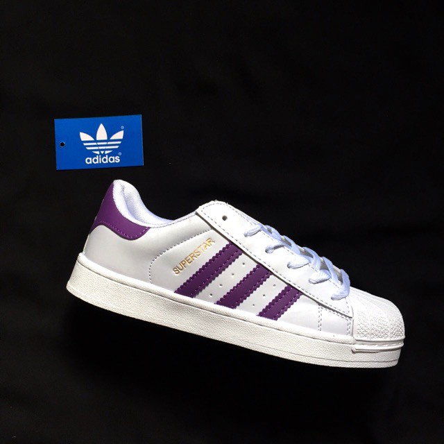 adidas superstar purple white