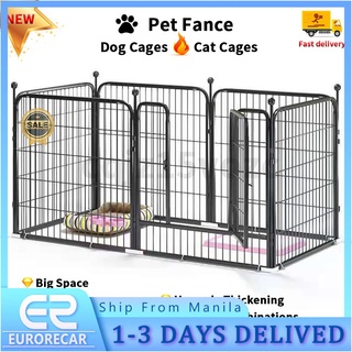 Pet Dog Cages Black Pet Square Tube Fence Dog Fence Assembly Pet Cages Dog Fence 6 Pieces of 60*60CM