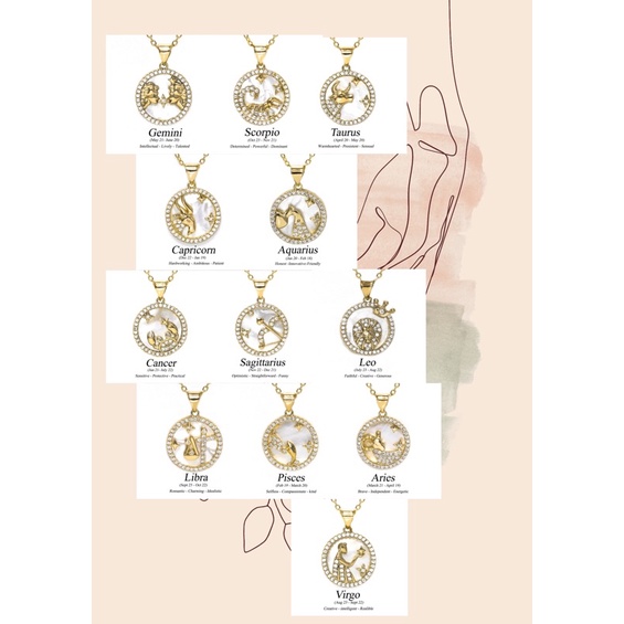 Luxury Zodiac Sign Necklace with Original Shell (LXF201D) Shopee Philippines