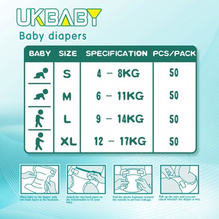 UKBABY Breathable Ultra thin and Dry Unisex Baby Diaper(50pcs) #9
