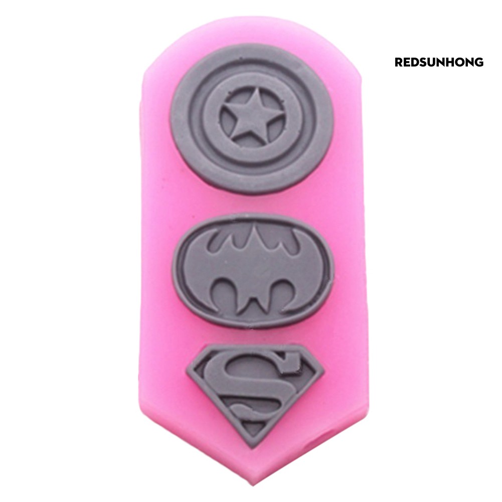 COD√ 3 Cavity American Captain Superman Batman Tag Chocolate Mold Cake Decor Tool