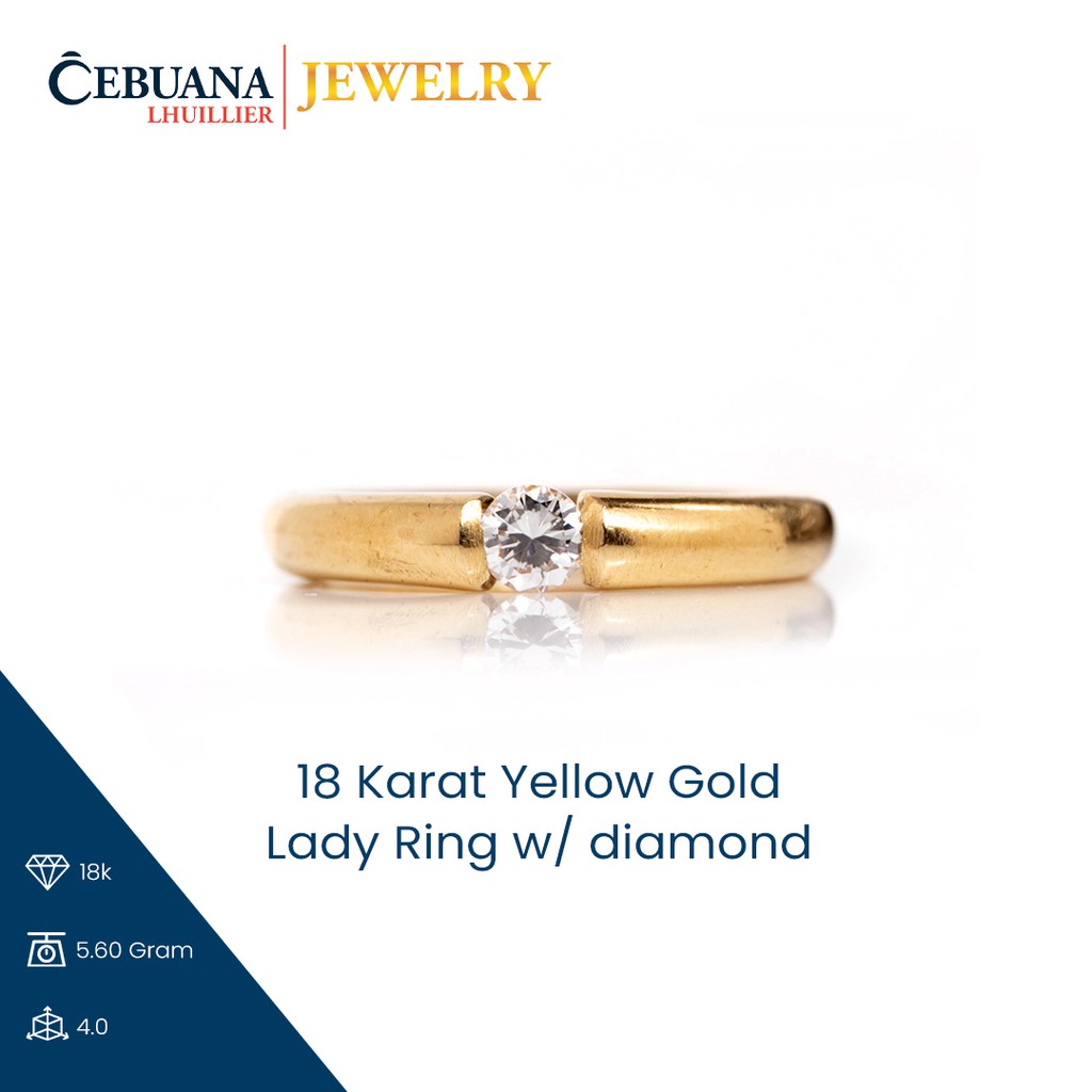 Cebuana Lhuillier Jewelry 18 Karat Yellow Gold Lady Ring with Diamonds ...