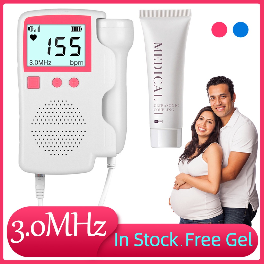 In stock Free Gel Upgraded 3.0Mhz Doppler fetal heart rate monitor home