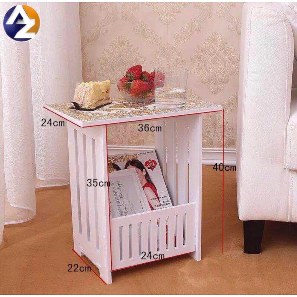 ⭐ AZ ⭐ Square coffee table storage rack bedroom side table tea table