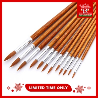 HOKKA 6PCS Artist Paint Brush Wooden Handle Classic Style (Pointed And Flat)