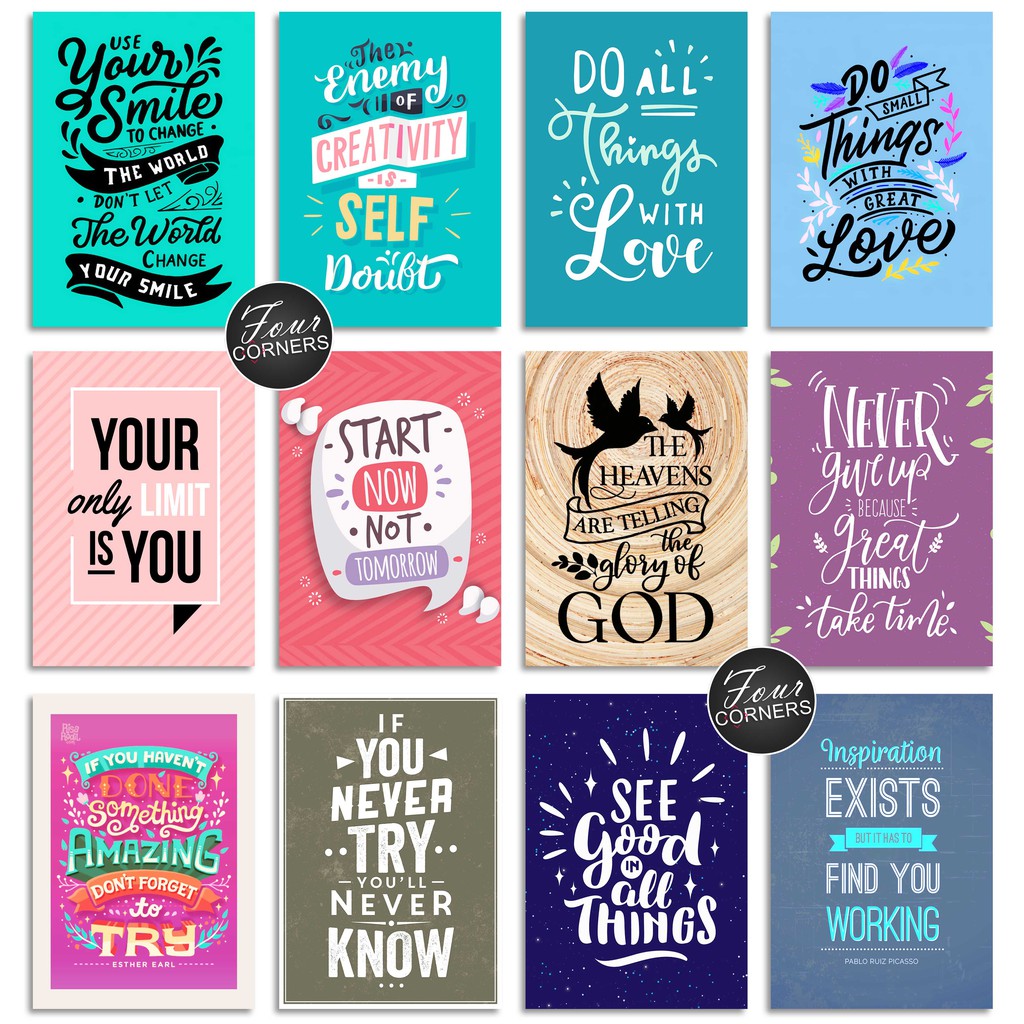 A4 LAMINATED POSTERS D1 - HD QUALITY PRINTS Positive Quotes Bible Verse ...