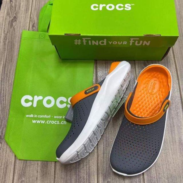 crocs grey orange