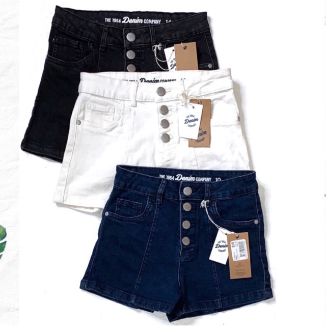 button fly jean shorts