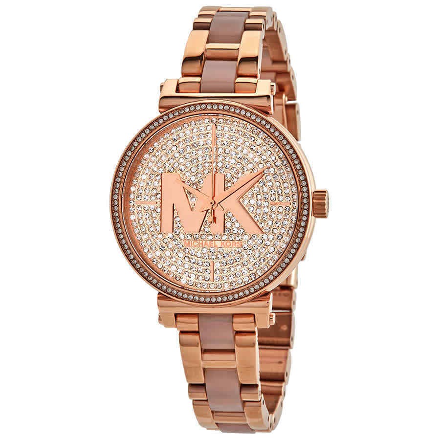 michael kors rose gold ladies watch