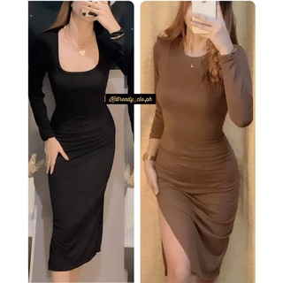 ✨Knitted Longsleeve Dress Zara Slit Bodycon Casual Party Sexy Long DRESS for Women #dress #onhand