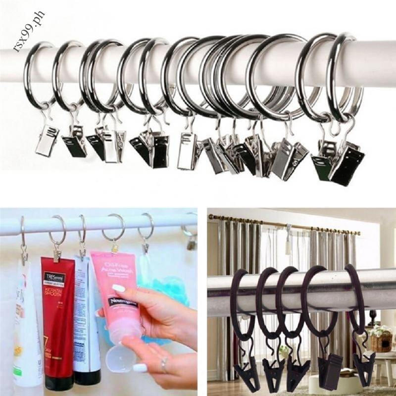 Eyelets Metal Clamps Hook Curtain Clips Rings Stainless Steel Window Curtain 