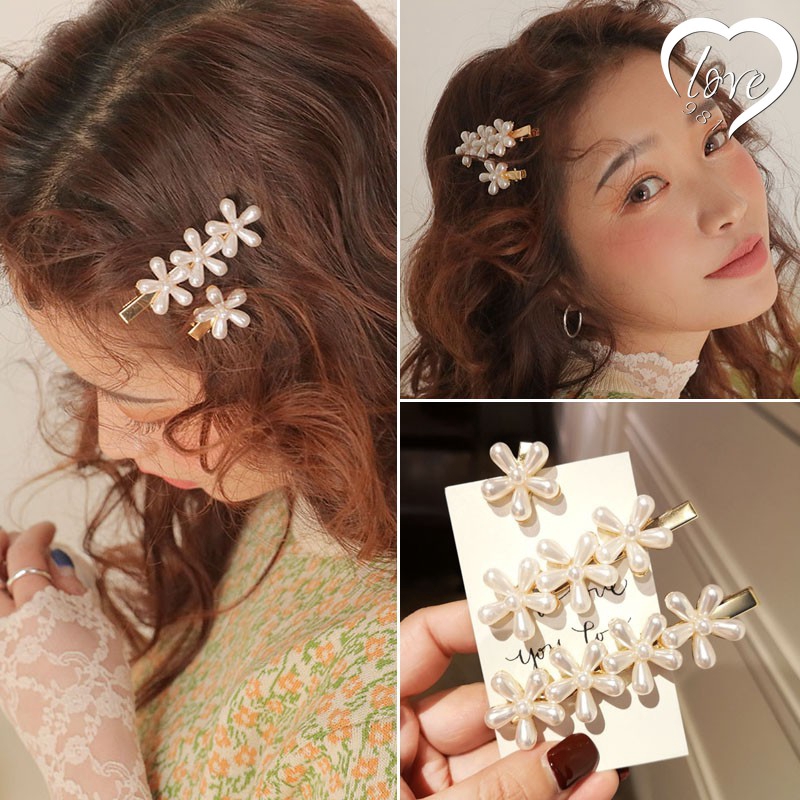 Pearl Flower Hair Clip Side Clip Bangs Clip Shopee Philippines