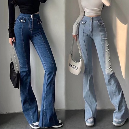 Modern Trends Stretchable Flare Cut 90's Retro Soft Denim Jeans For ...