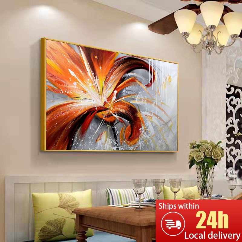 Lily HandPainted oil painting on Canvas Flower Wall Art Shopee